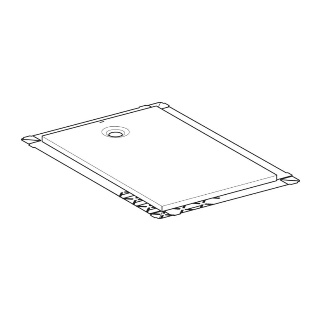 Geberit Bac à douche rectangulaire Olona blanc/mat, 140x80x4 cm