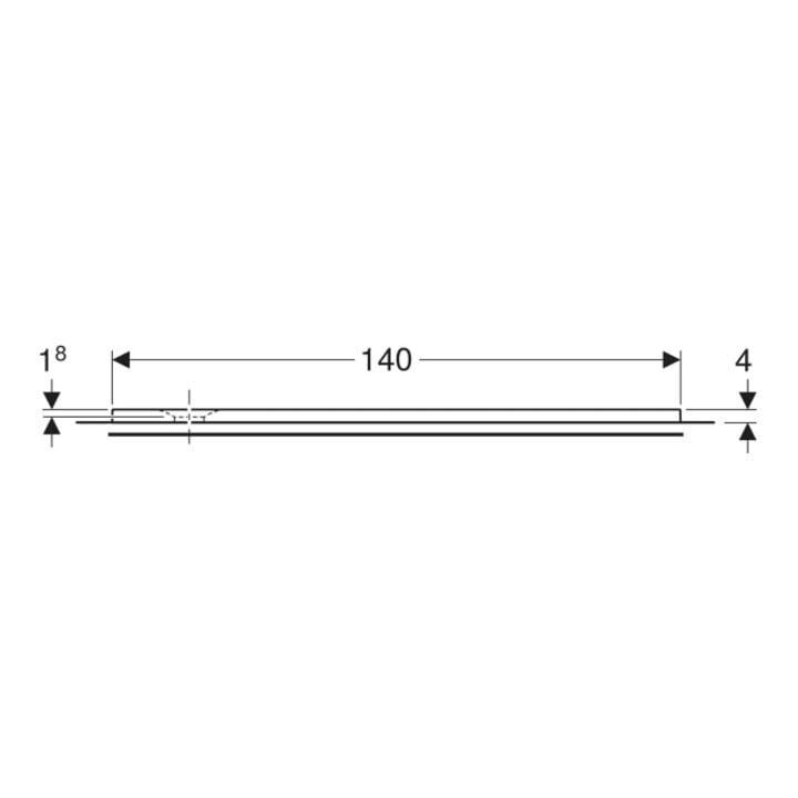 Geberit Bac à douche rectangulaire Olona blanc/mat, 140x80x4 cm