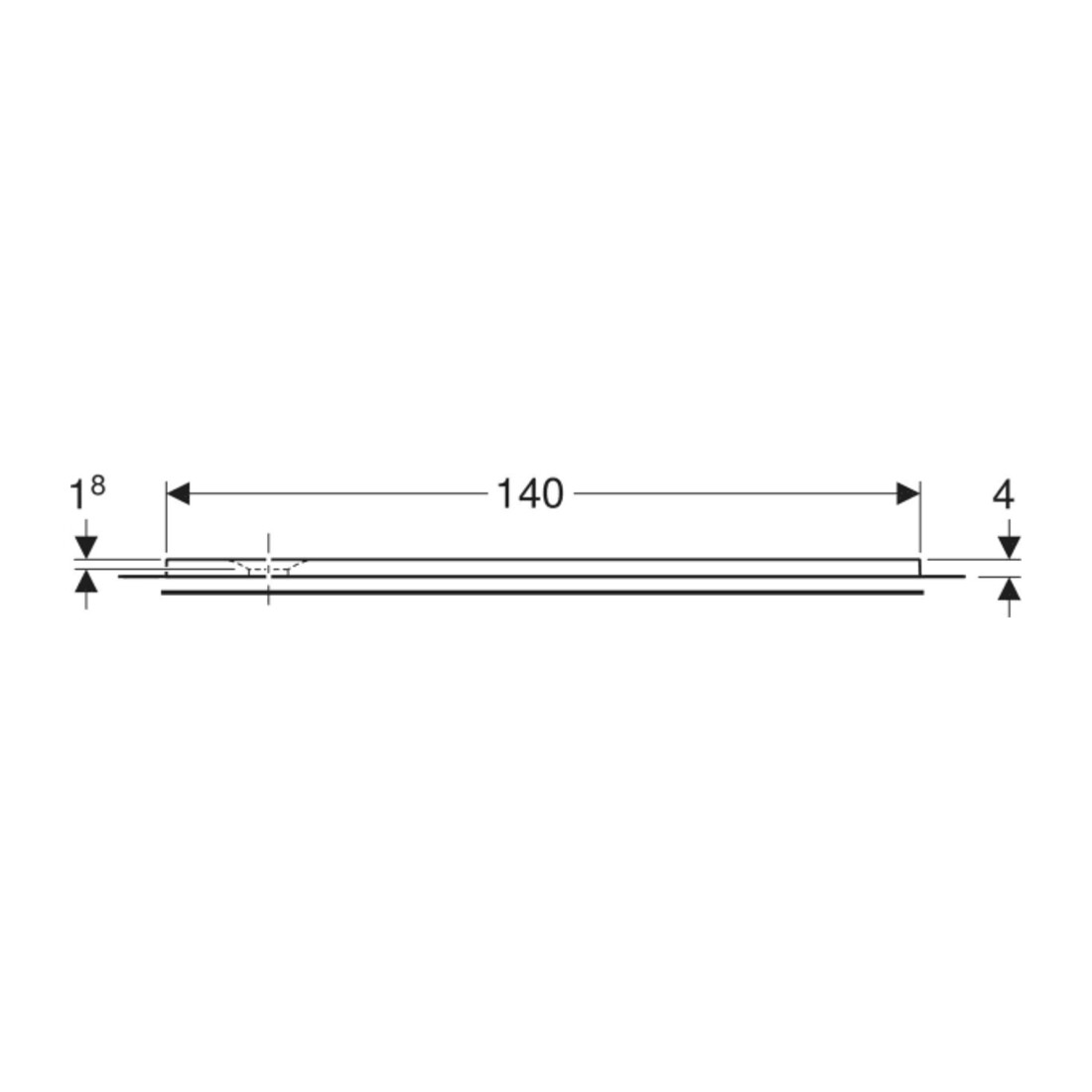 Geberit Bac à douche rectangulaire Olona blanc/mat, 140x80x4 cm