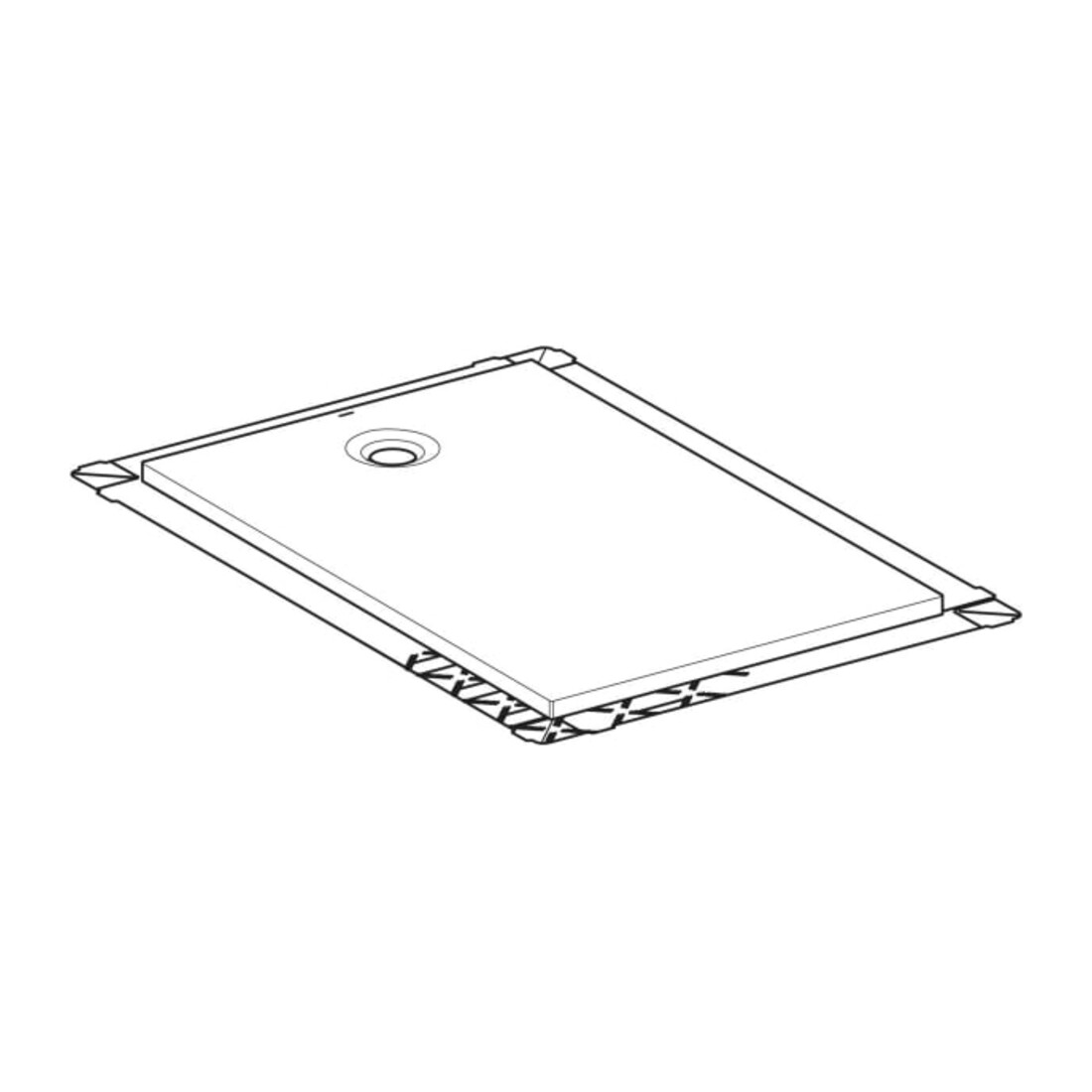 Geberit Bac à douche rectangulaire Olona blanc/mat, 140x90x4 cm