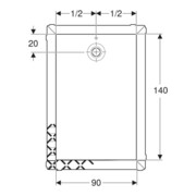Geberit Bac à douche rectangulaire Olona blanc/mat, 140x90x4 cm-5