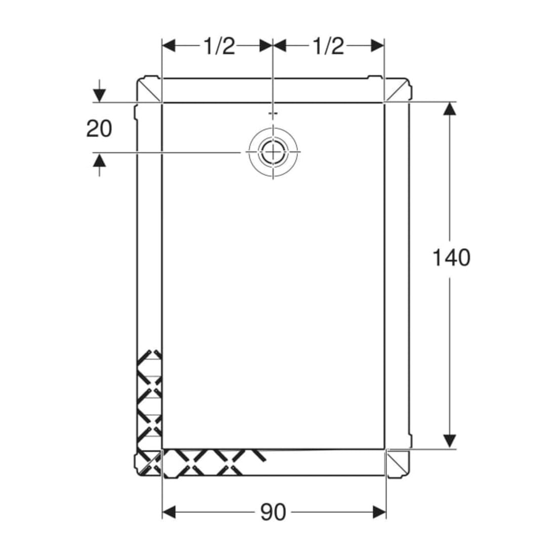 Geberit Bac à douche rectangulaire Olona blanc/mat, 140x90x4 cm