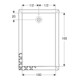 Geberit Bac à douche rectangulaire Olona blanc/mat, 160x100x4 cm