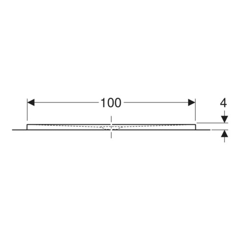 Geberit Bac à douche rectangulaire Olona blanc/mat, 160x100x4 cm