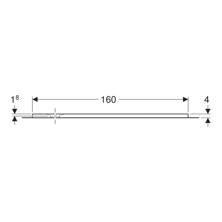Geberit Bac à douche rectangulaire Olona blanc/mat, 160x100x4 cm