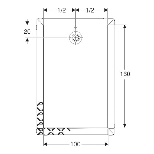 Geberit Bac à douche rectangulaire Olona blanc/mat, 160x100x4 cm