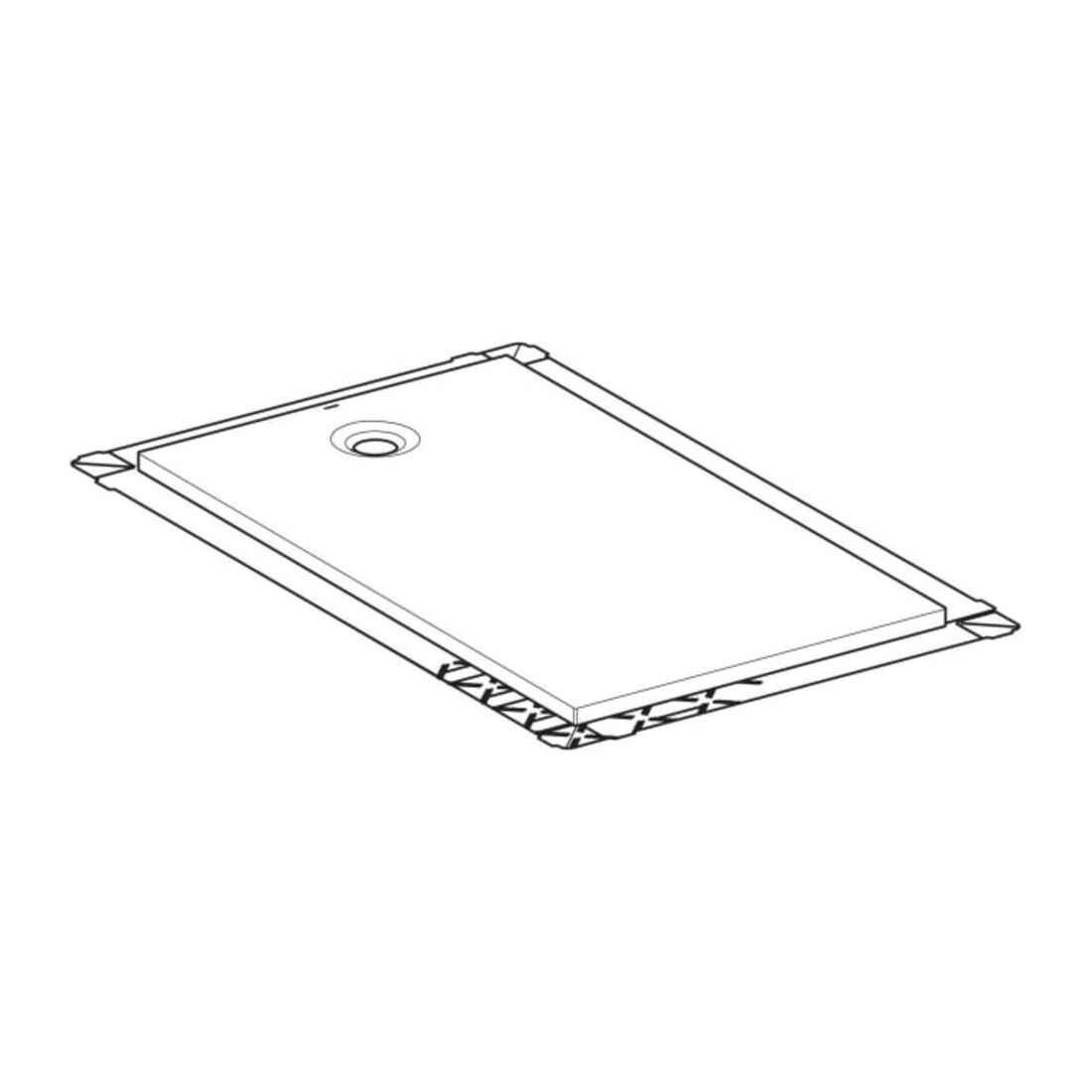 Geberit Bac à douche rectangulaire Olona blanc/mat, 160x90x4 cm