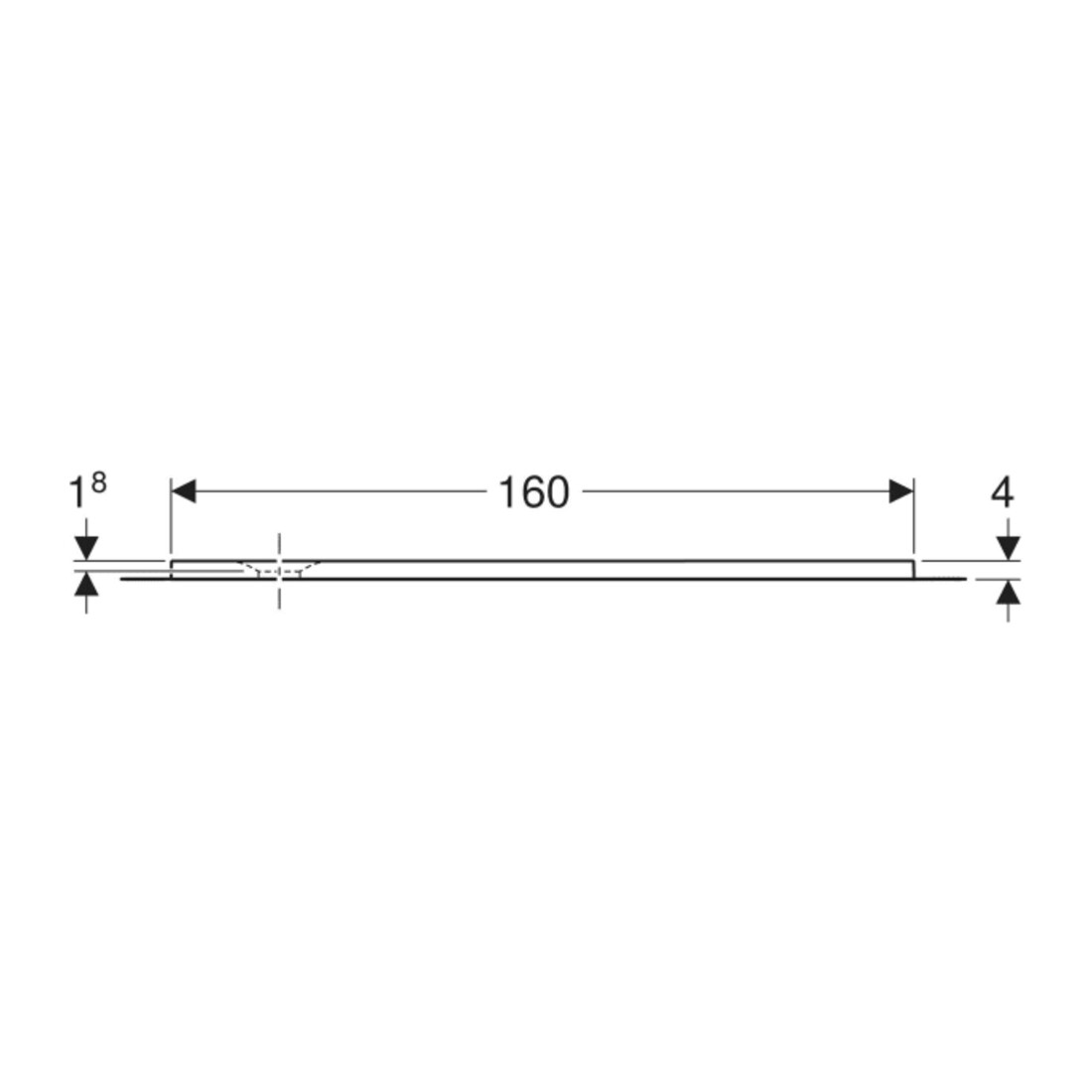 Geberit Bac à douche rectangulaire Olona blanc/mat, 160x90x4 cm