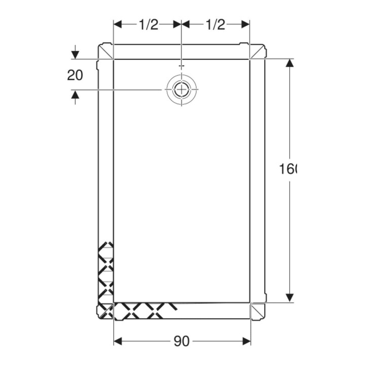 Geberit Bac à douche rectangulaire Olona blanc/mat, 160x90x4 cm