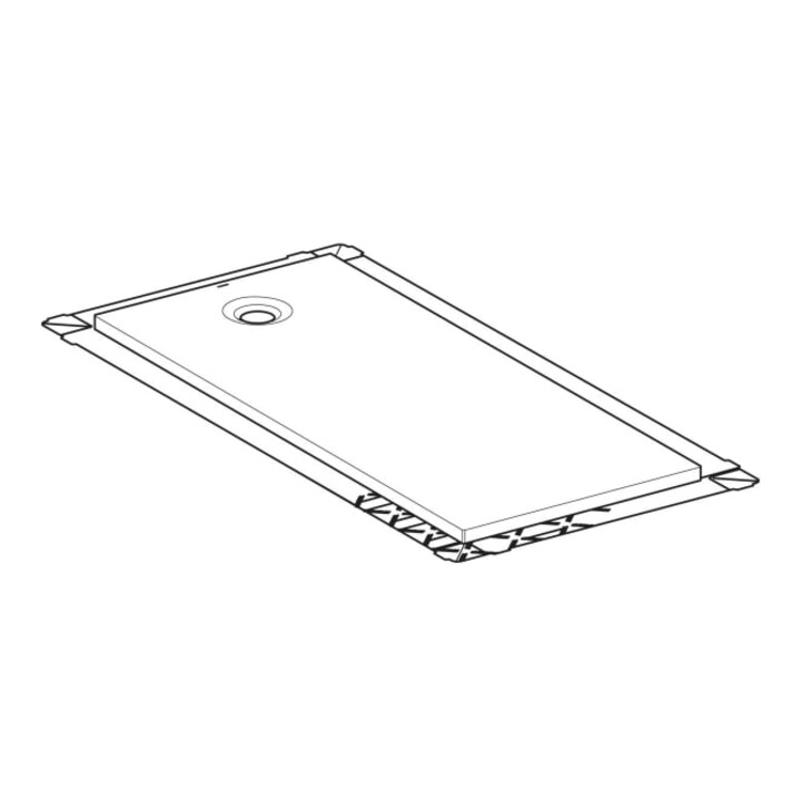 Geberit Bac à douche rectangulaire Olona blanc/mat, 170x75x4 cm