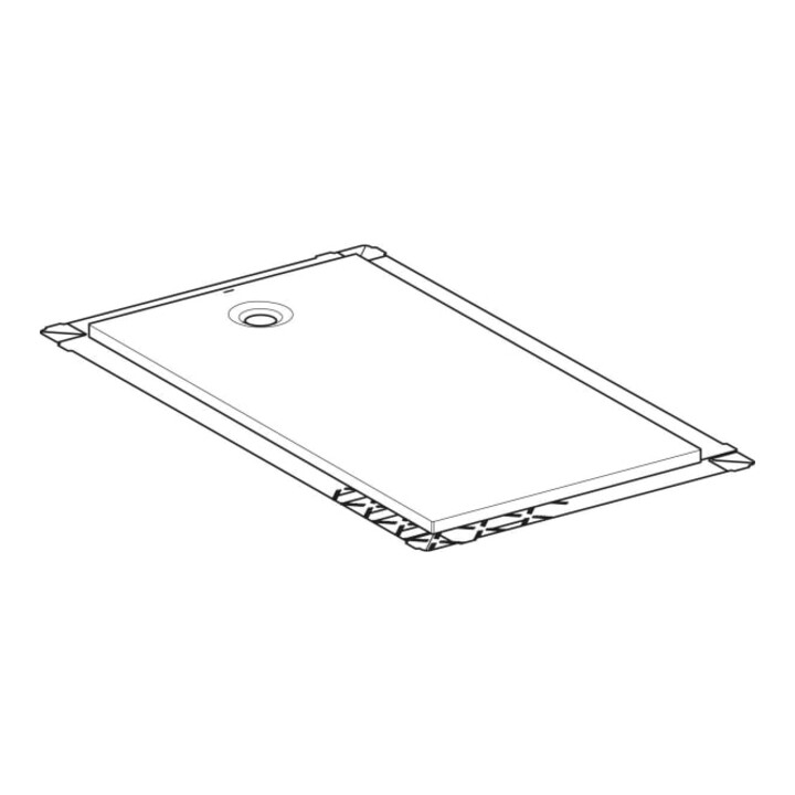 Geberit Bac à douche rectangulaire Olona blanc/mat, 170x80x4 cm