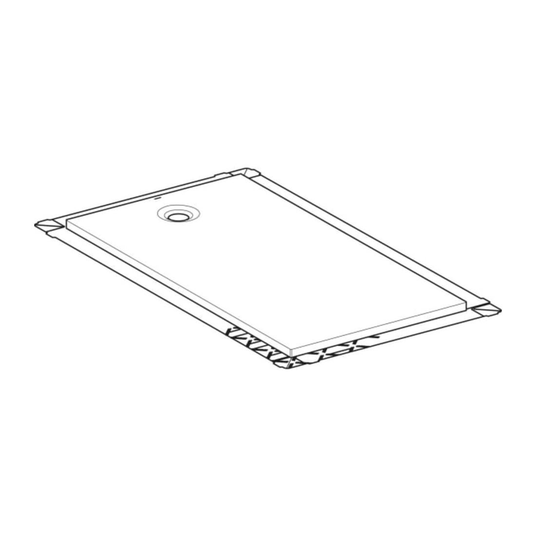 Geberit Bac à douche rectangulaire Olona blanc/mat, 170x80x4 cm