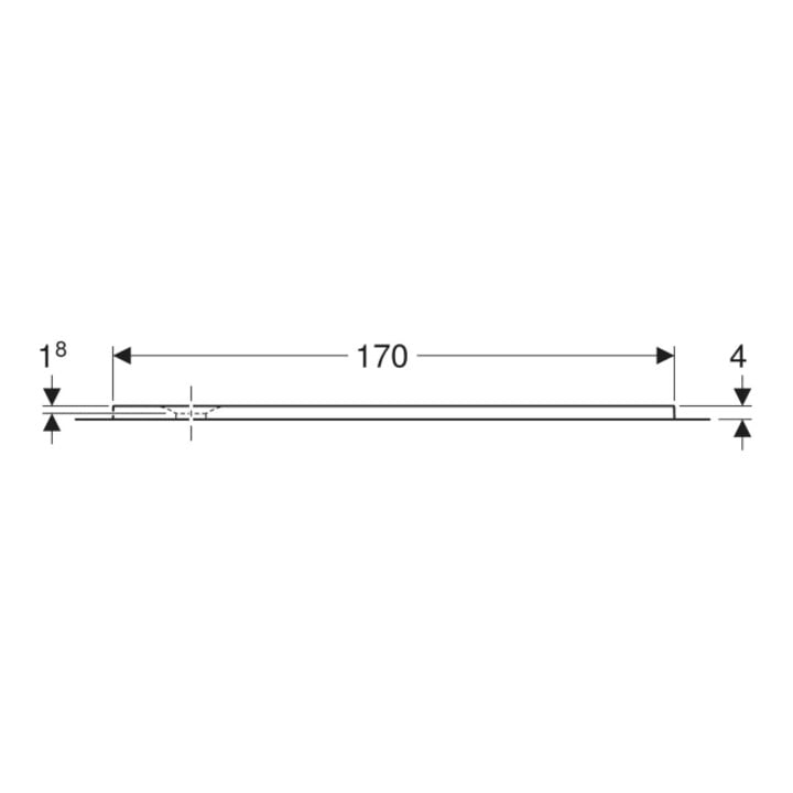 Geberit Bac à douche rectangulaire Olona blanc/mat, 170x80x4 cm