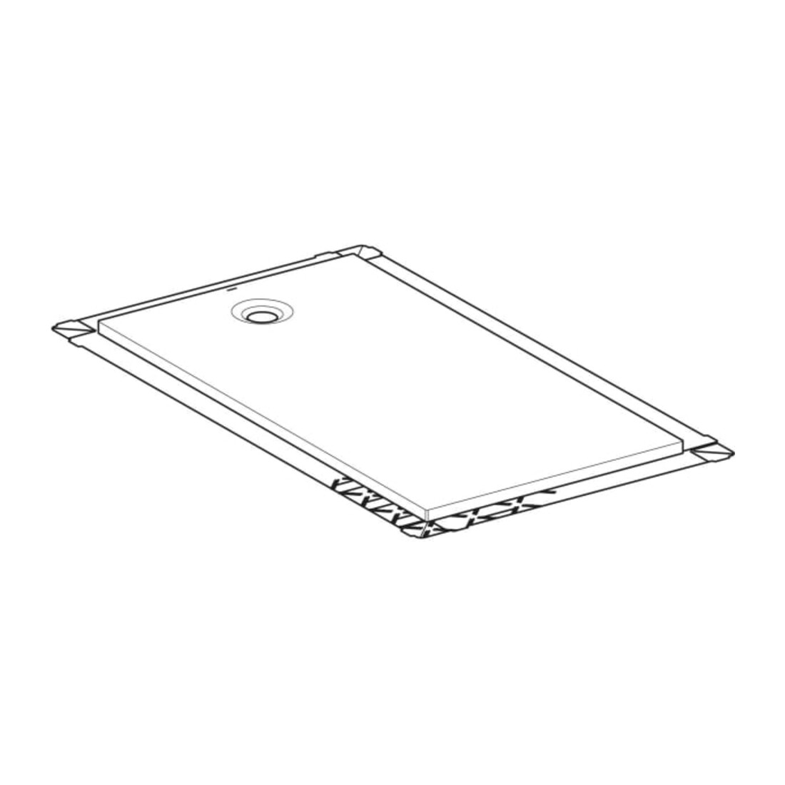 Geberit Bac à douche rectangulaire Olona blanc/mat, 170x90x4 cm