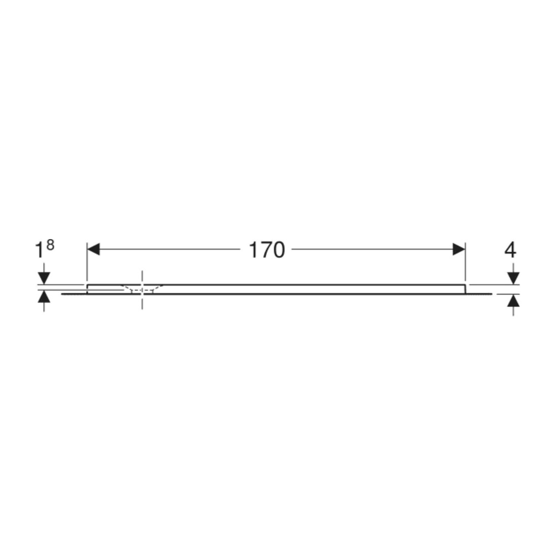 Geberit Bac à douche rectangulaire Olona blanc/mat, 170x90x4 cm