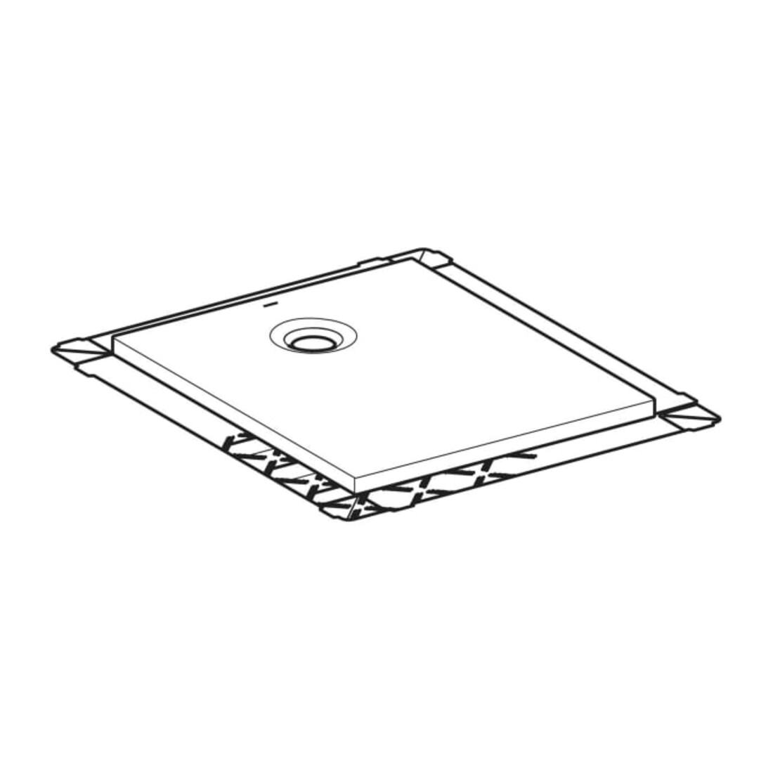 Geberit Bac à douche rectangulaire Olona blanc/mat, 90x75x4 cm