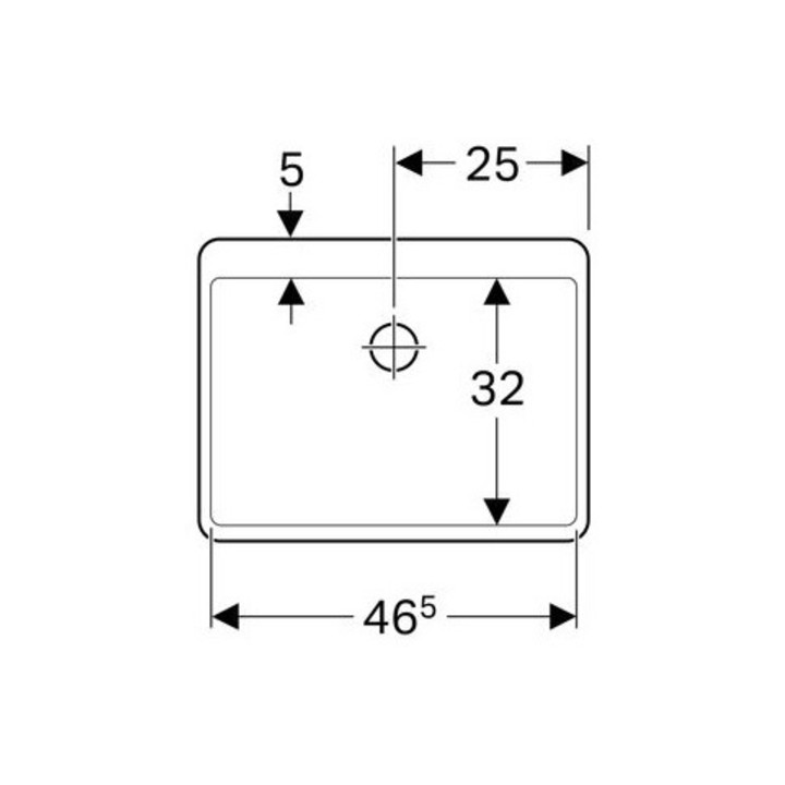 Geberit Bac multifonction Publica 50x39x20 cm, avec trop-plein, blanc