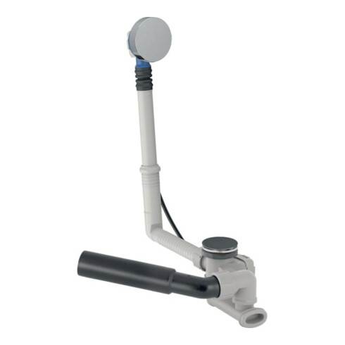 Geberit Badewannenablauf d52 m Drehb., m Fertigbaus., L 26cm, hgl-vc