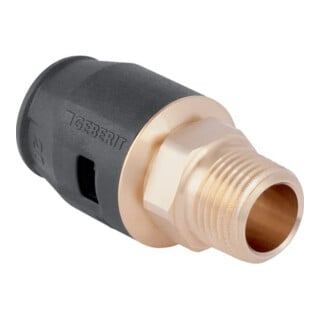 Geberit bergang PushFit d= 20mmxR 1/2, mit Außengewinde, Rotguss