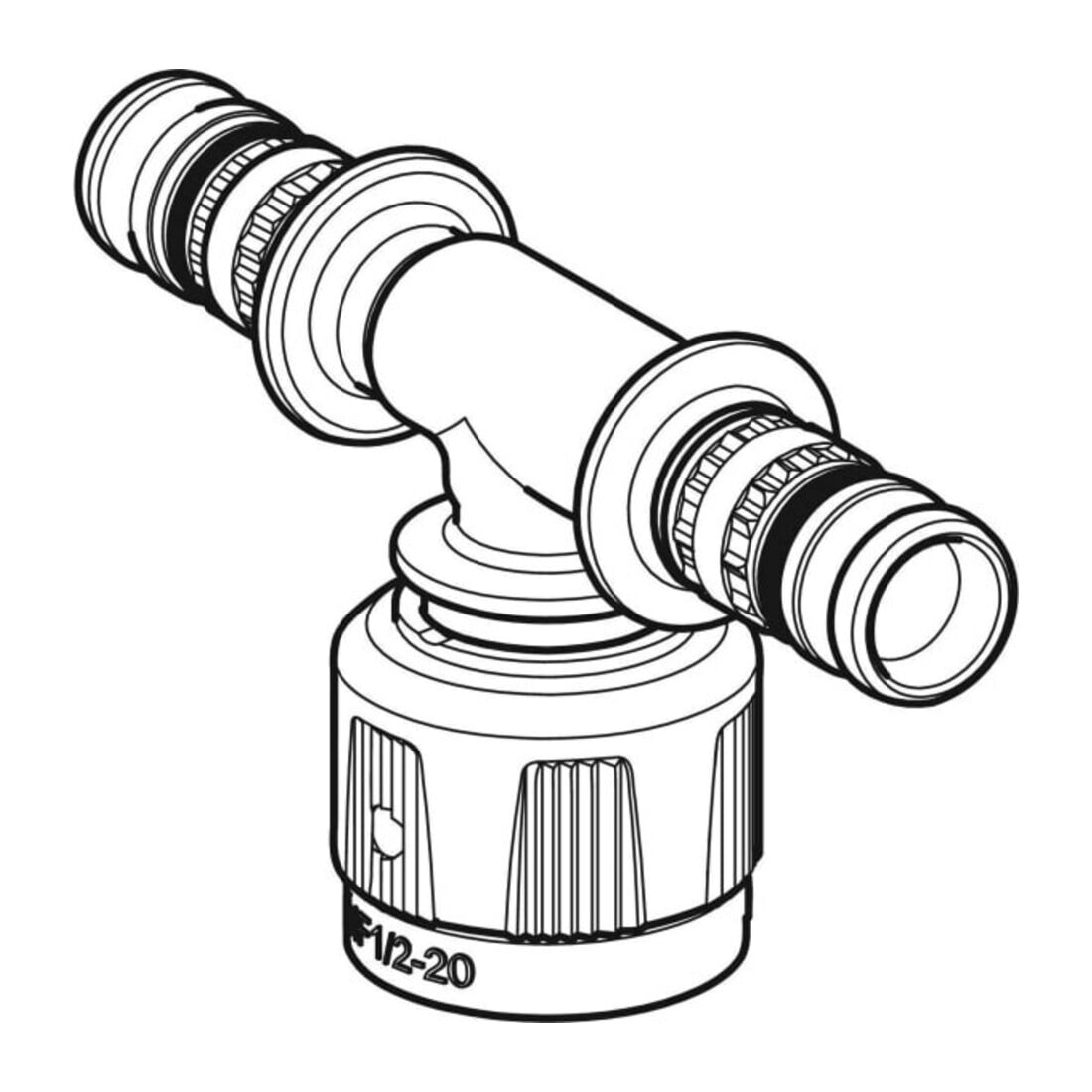 Geberit bergangs-T-Stück Mepla d 20mm/MF20/d= 16, m MasterFix, DG, PVDF