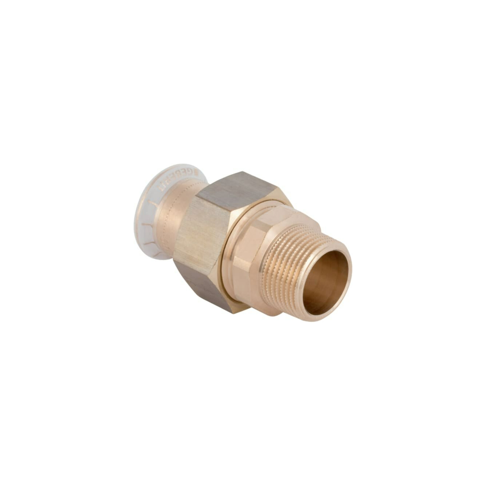 Geberit bergangsverchraubung Mapress d 22mmxR 1/2, Cu, flachd., m AG, Rotguss