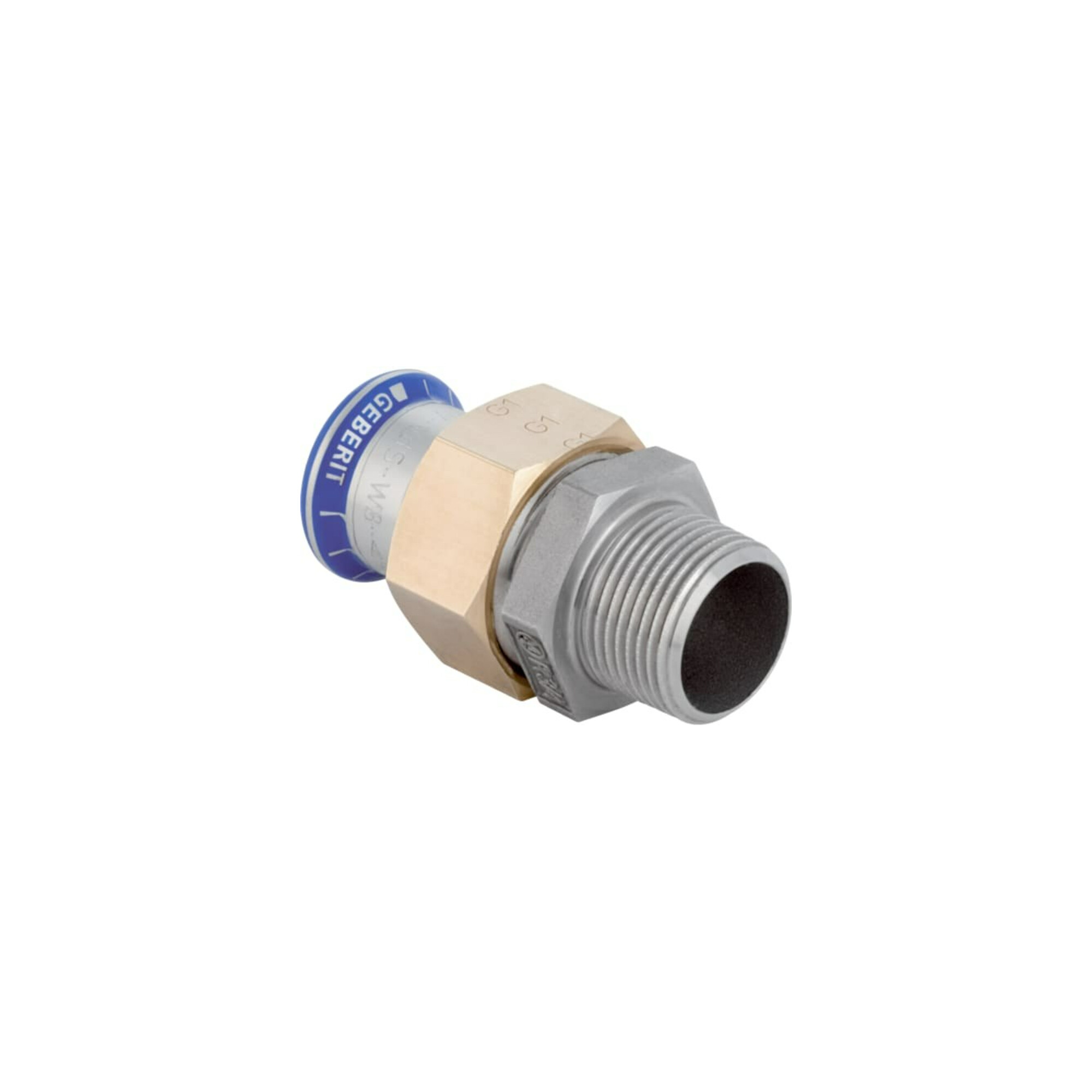 Geberit bergangsverschraubung Mapress d 54mmxR 2, labs-f, m AG, Edelstahl