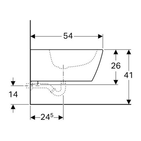Geberit Bidet mural iCon Square forme fermée, avec trop-plein, blanc