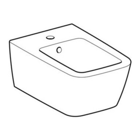 Geberit Bidet mural iCon Square forme fermée, avec trop-plein, blanc