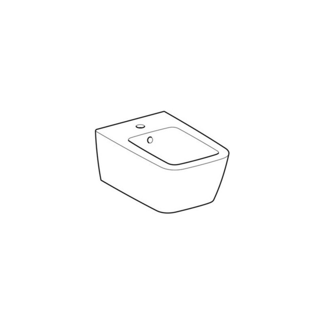 Geberit Bidet mural iCon Square forme fermée, avec trop-plein, blanc