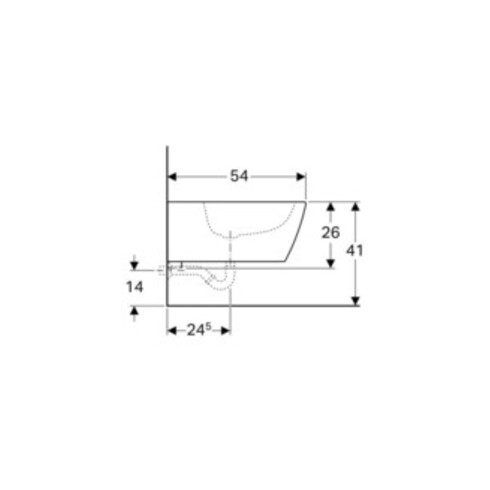Geberit Bidet mural iCon Square forme fermée, avec trop-plein, blanc