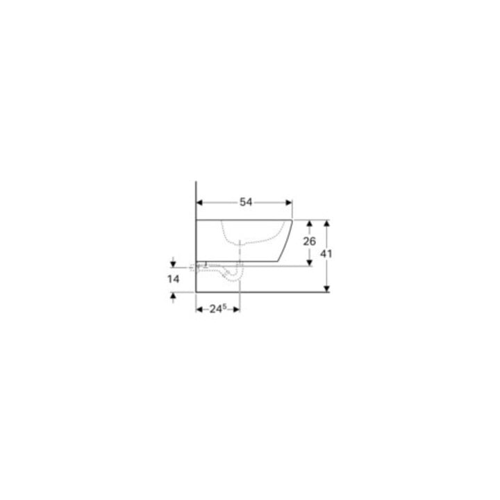 Geberit Bidet mural iCon Square forme fermée, avec trop-plein, blanc