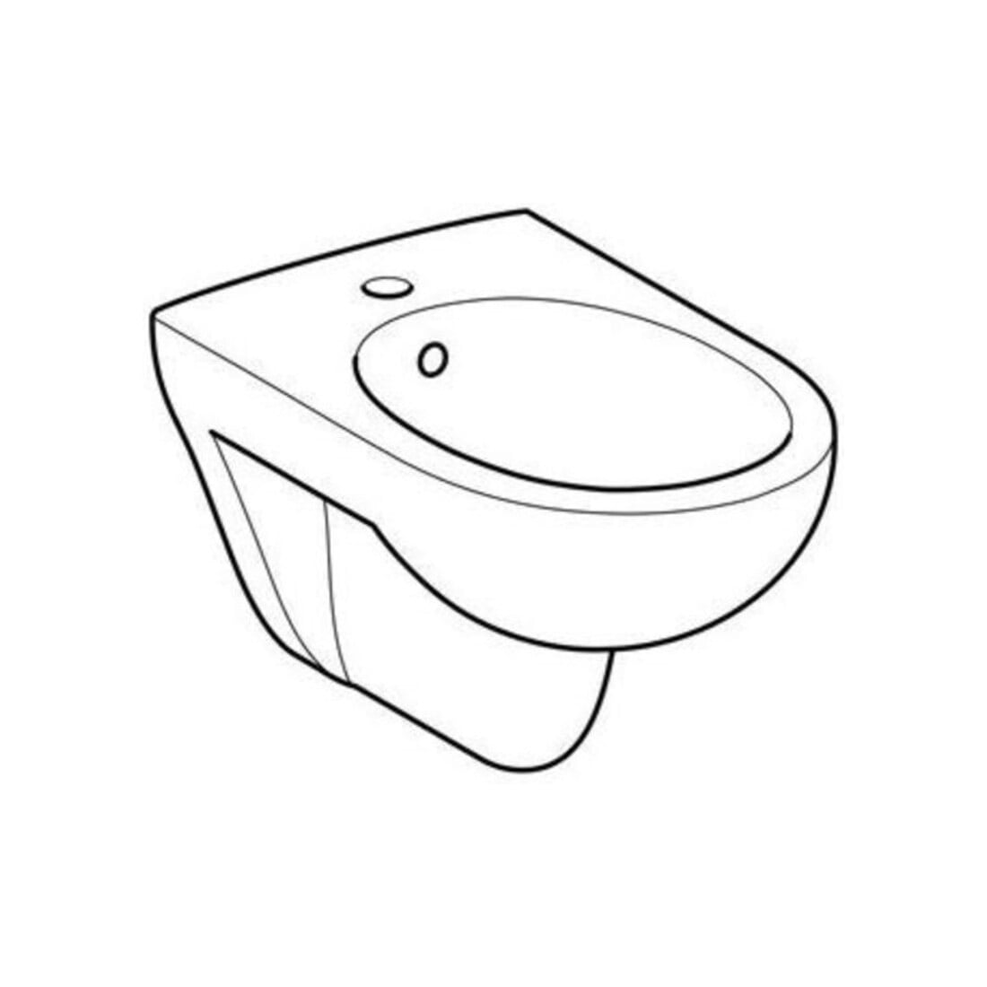 Geberit Bidet mural Renova avec trop-plein, blanc