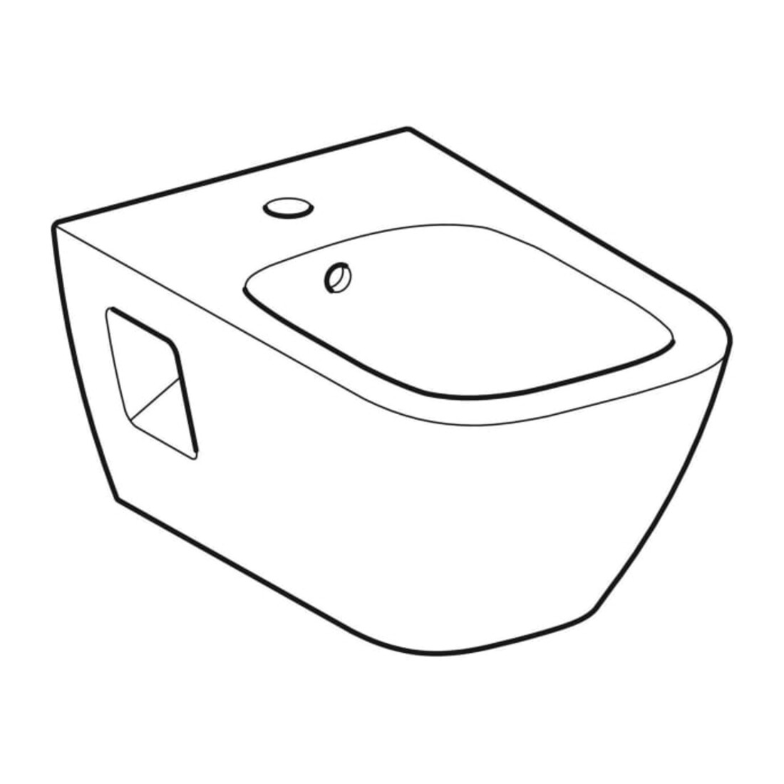 Geberit Bidet mural Renova Plan blanc, forme semi-fermée, avec trop-plein