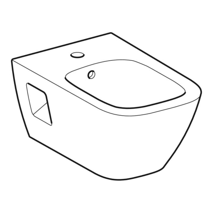 Geberit Bidet mural Renova Plan KeraTect/blanc, partiellement fermé, avec trop-plein