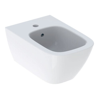 Geberit Bidet mural Smyle Square KeraTect/blanc, forme fermée, avec trop-plein