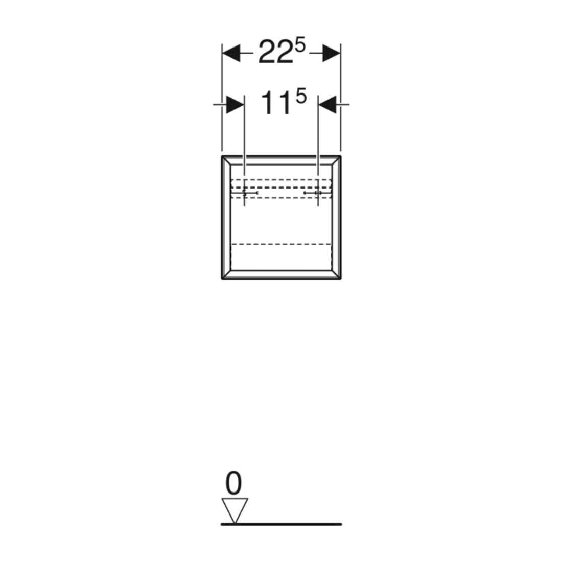 Geberit Boîte murale 22,5x23,3x13,2 cm, carrée, E nat./Mel. S