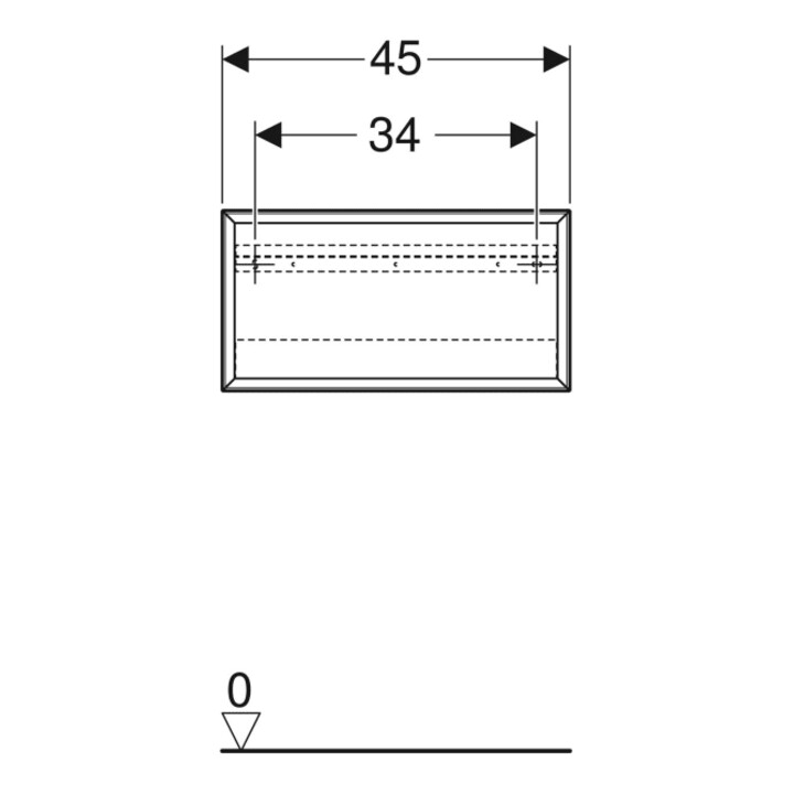 Geberit Boîte murale 45x23,3x13,2 cm, droite, noyer/struc. mélaminé
