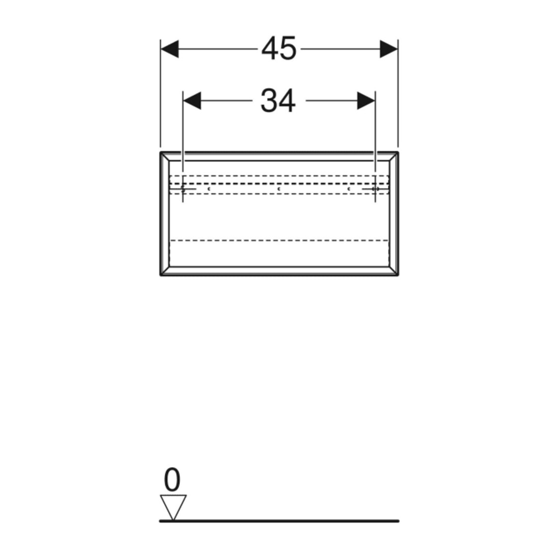 Geberit Boîte murale 45x23,3x13,2 cm, re, blanc naturel/mélaminé structuré
