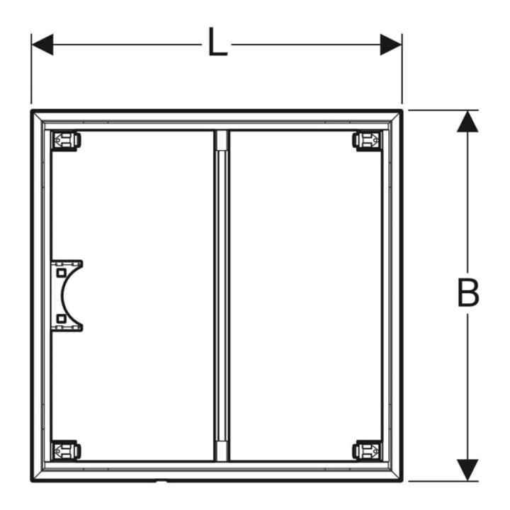 Geberit Cadre d'installation Setaplano jusqu'à 100 cm, pour 4 pieds, 90x75x3 cm