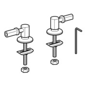 Geberit Charnières fixation par le haut, chromé, pour abattant WC-1