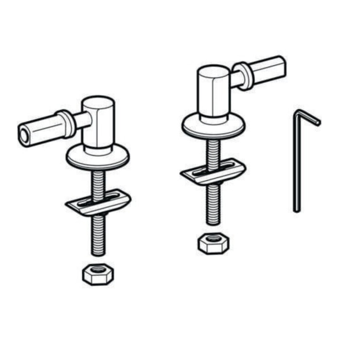 Geberit Charnières fixation par le haut, chromé, pour abattant WC