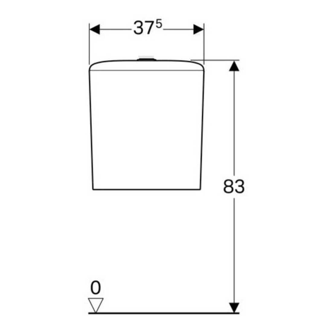 Geberit Citerne céramique iCon, raccord eau latéral, chasse 2-Mg, blanc