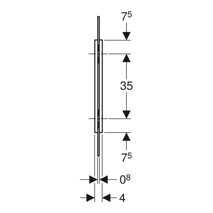 Geberit Cloison de séparation pour urinoir blanc, 75,4 x 4 x 43,2 cm
