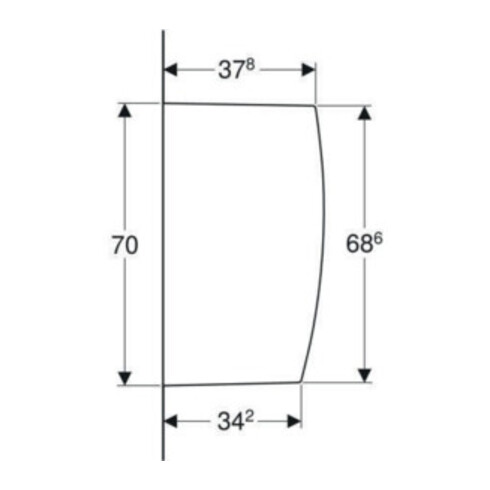 Geberit Cloison de séparation pour urinoir blanche, 10x70x40 cm, avec fixation