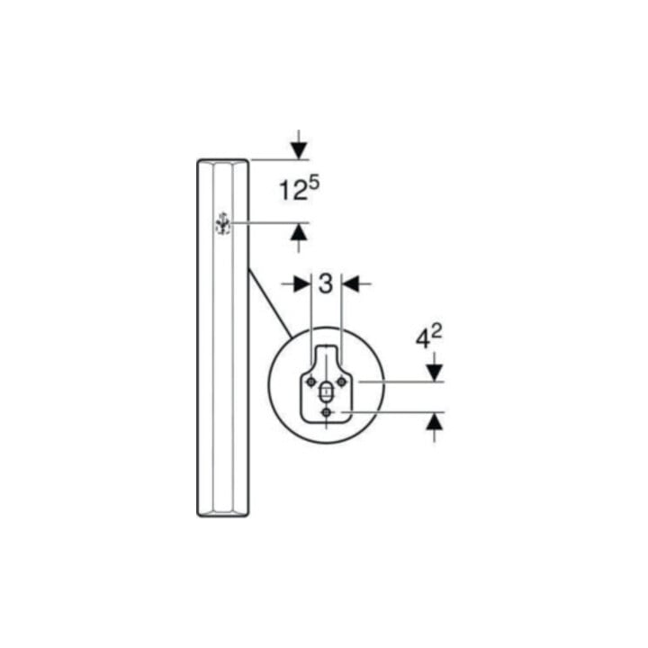 Geberit Cloison de séparation pour urinoir blanche, 10x70x40 cm, avec fixation