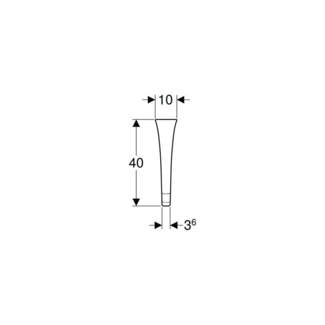 Geberit Cloison de séparation pour urinoir blanche, 10x70x40 cm, avec fixation