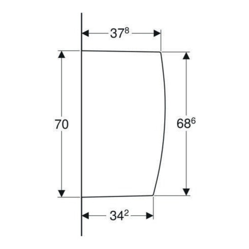 Geberit Cloison de séparation pour urinoir blanche, 10x70x40 cm, avec fixation