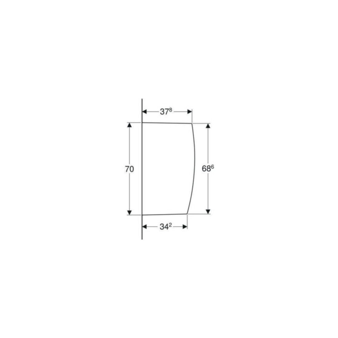 Geberit Cloison de séparation pour urinoir blanche, 10x70x40 cm, avec fixation