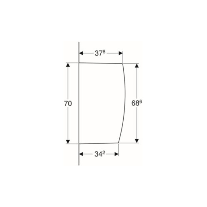 Geberit Cloison de séparation pour urinoir blanche, 10x70x40 cm, avec fixation