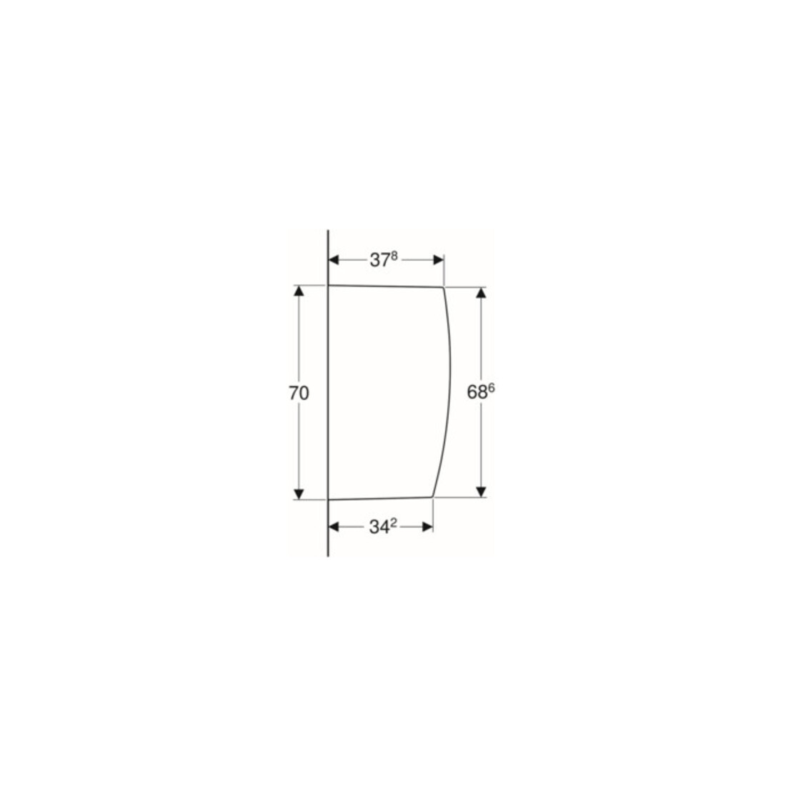 Geberit Cloison de séparation pour urinoir blanche, 10x70x40 cm, avec fixation